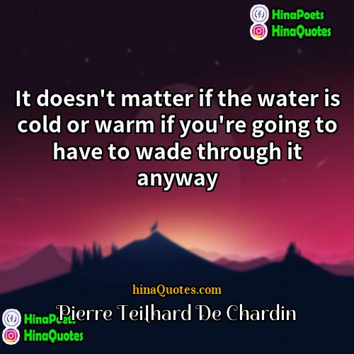 Pierre Teilhard De Chardin Quotes | It doesn't matter if the water is
